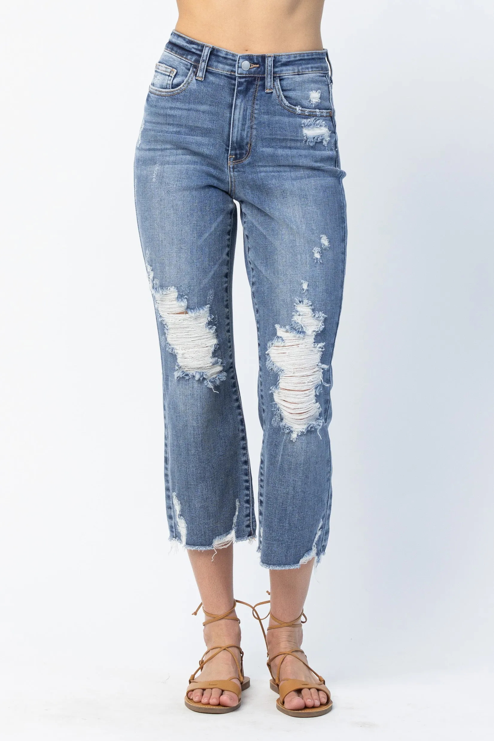 Mia Release Hem Ankle Straight Jeans - PLUS