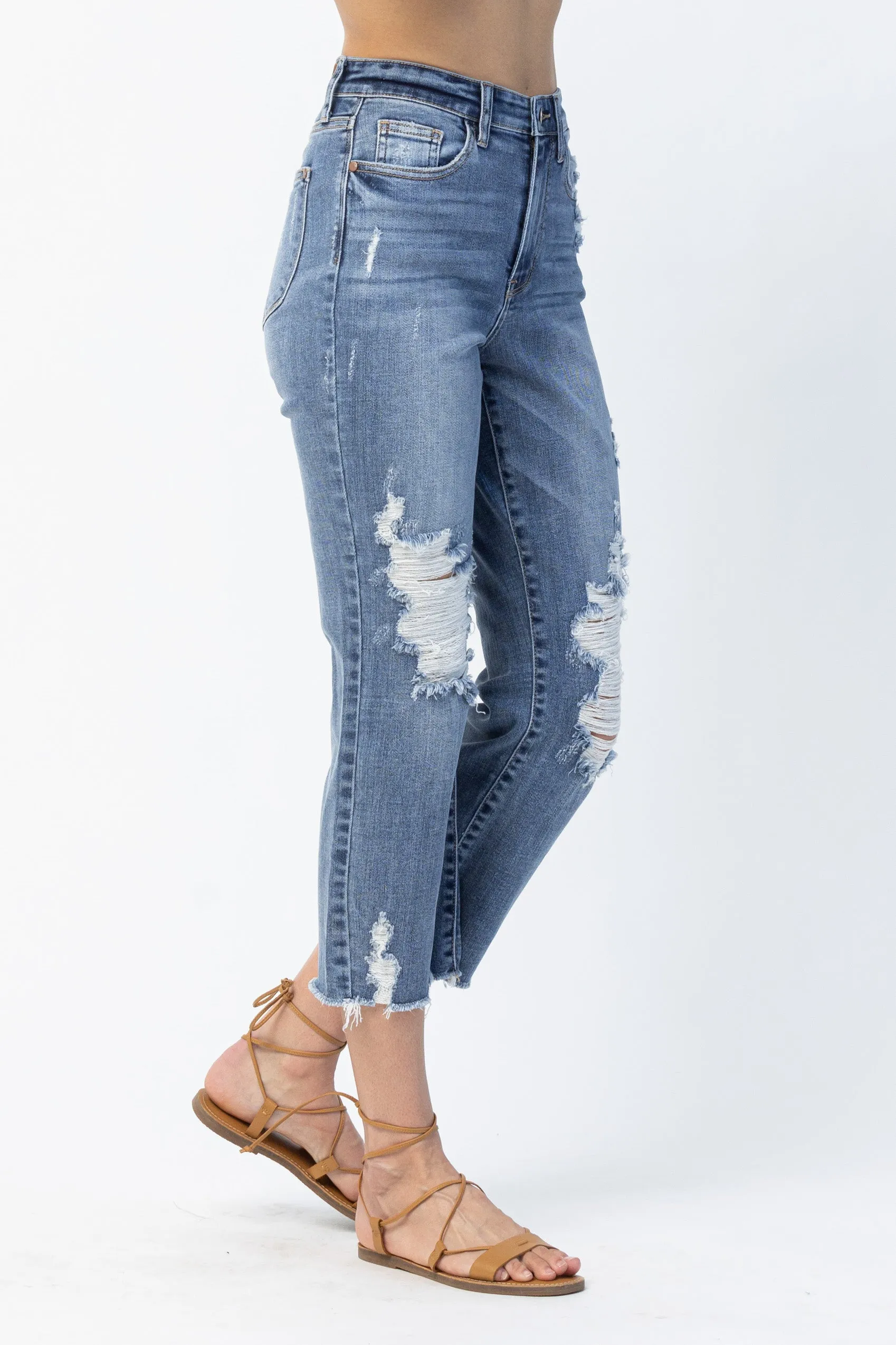 Mia Release Hem Ankle Straight Jeans - PLUS