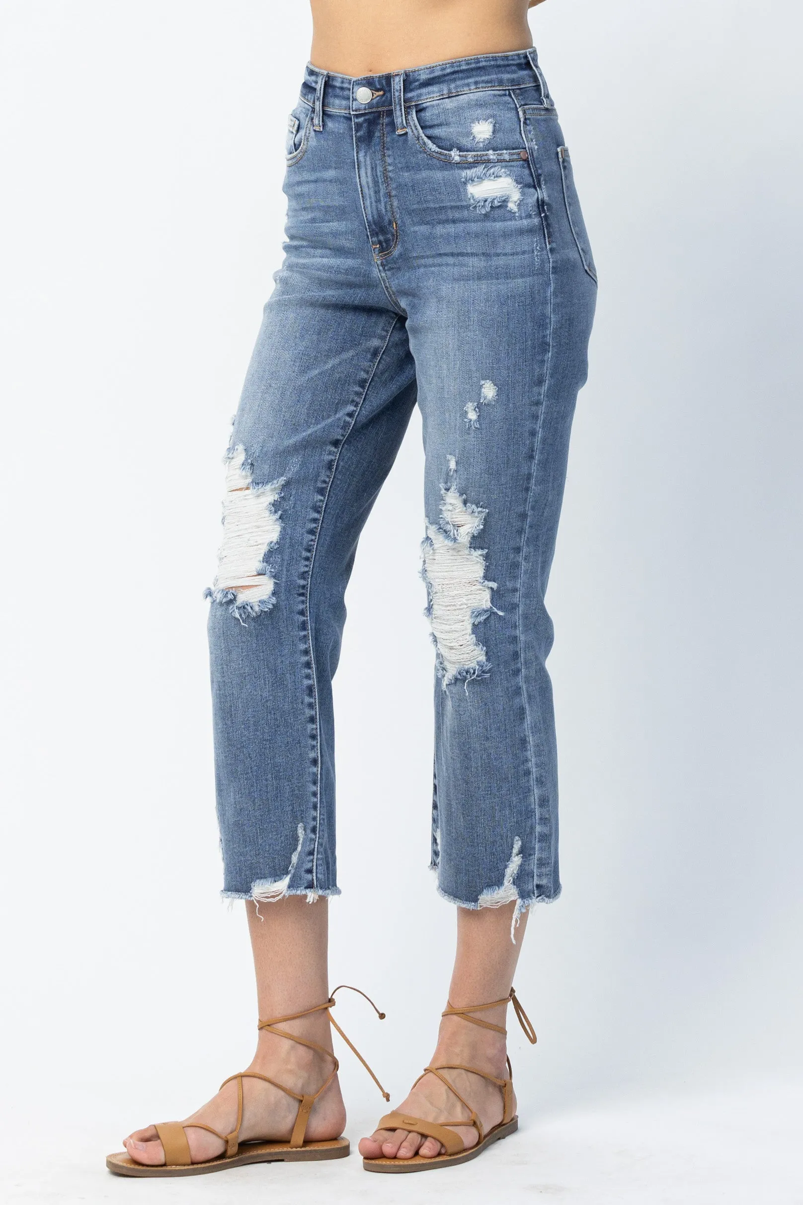 Mia Release Hem Ankle Straight Jeans - PLUS