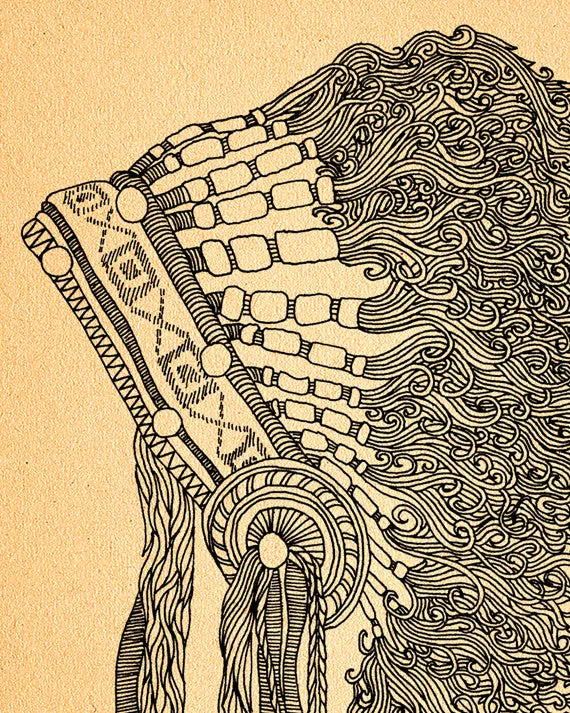 Native American Art Print "Headdress"