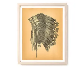 Native American Art Print "Headdress"
