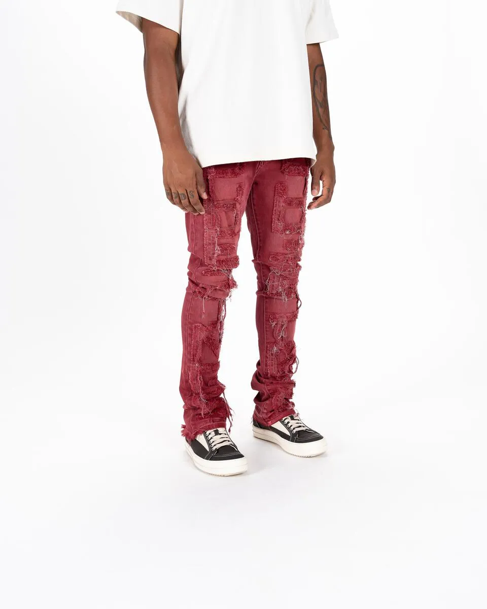 Pheelings Inspired By FLARE STACK DENIM (BURGUNDY)
