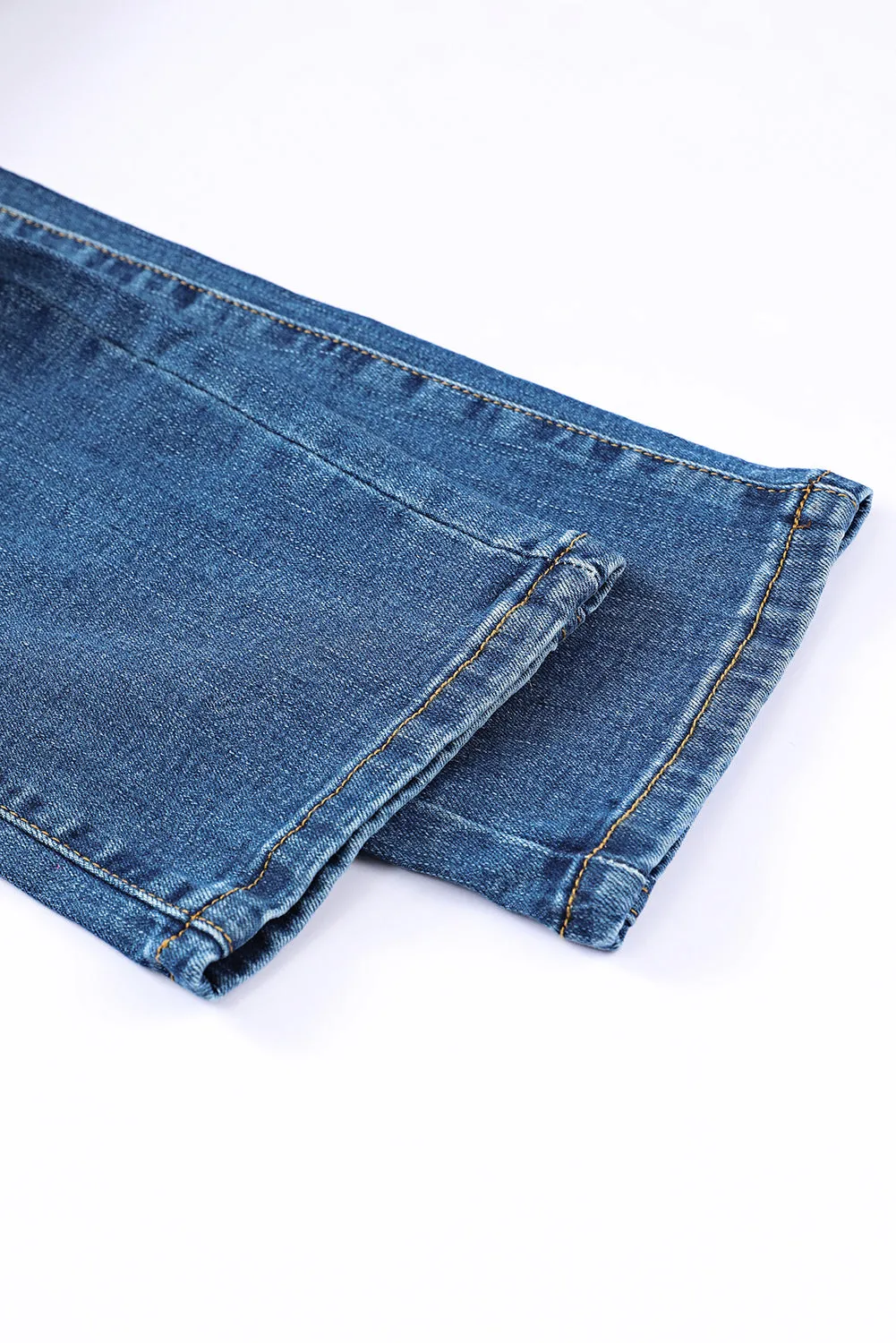 Pumpkin Pink Plaid Shift Casual Ripped Jeans for Women