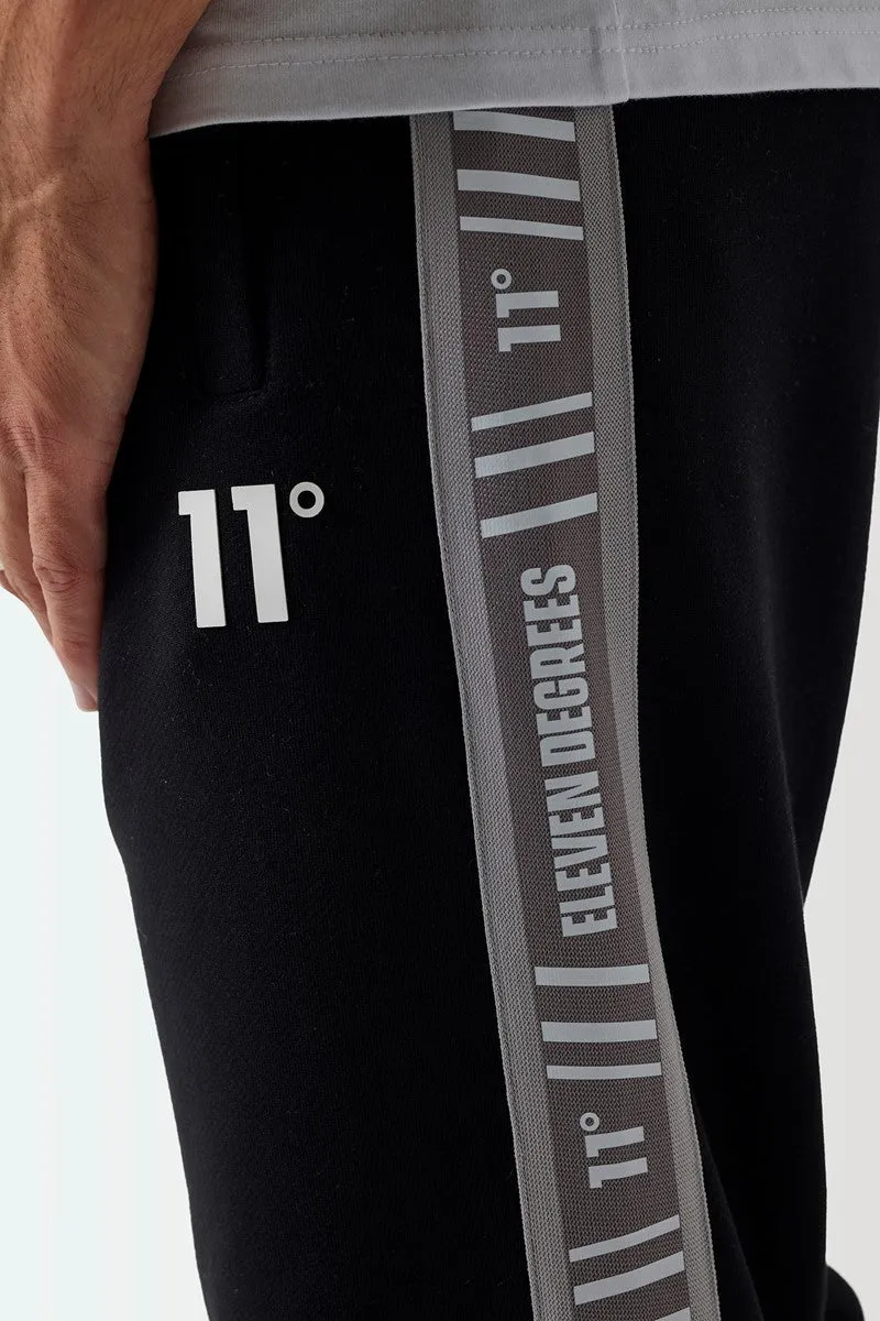 Retro Taped Slim Fit Joggers - Black