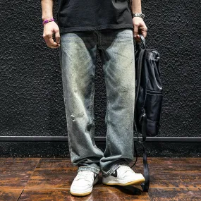 Ripped Straight All-match Loose Jeans P0068