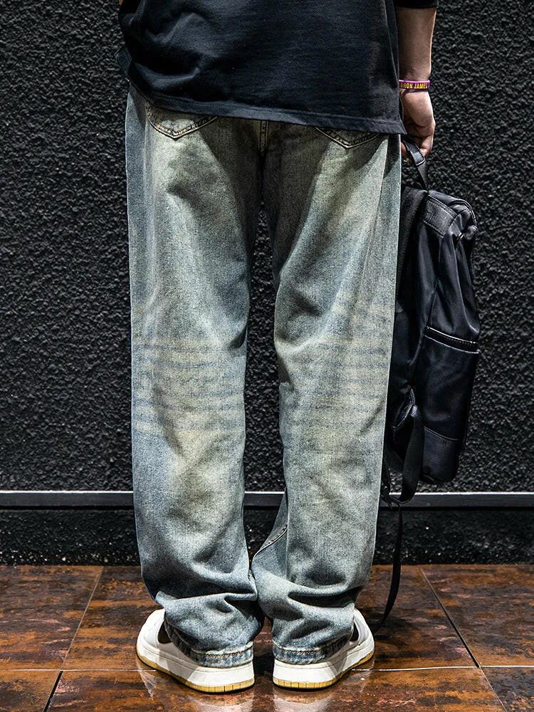 Ripped Straight All-match Loose Jeans P0068