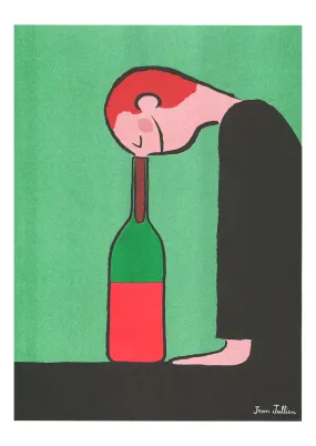 Riso Art Print - Jean Jullien - Bouteille