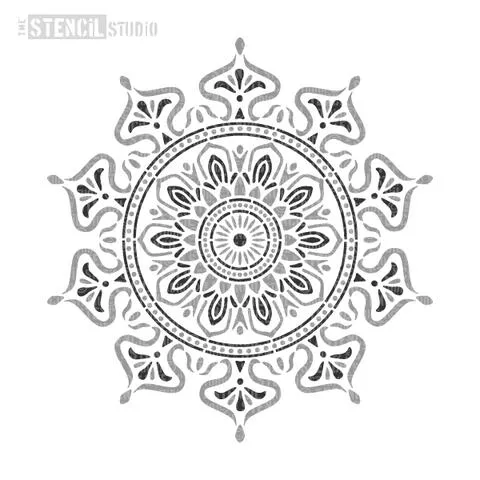 Stencil Studio - Zara Mandala Indian Motif Stencil - Half Design - 2 Layer Stencil -  A4