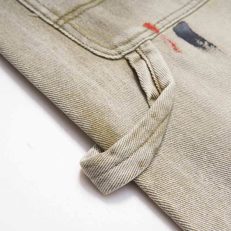 Time is Money Graffiti Print Denim Jeans