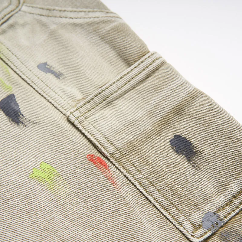 Time is Money Graffiti Print Denim Jeans