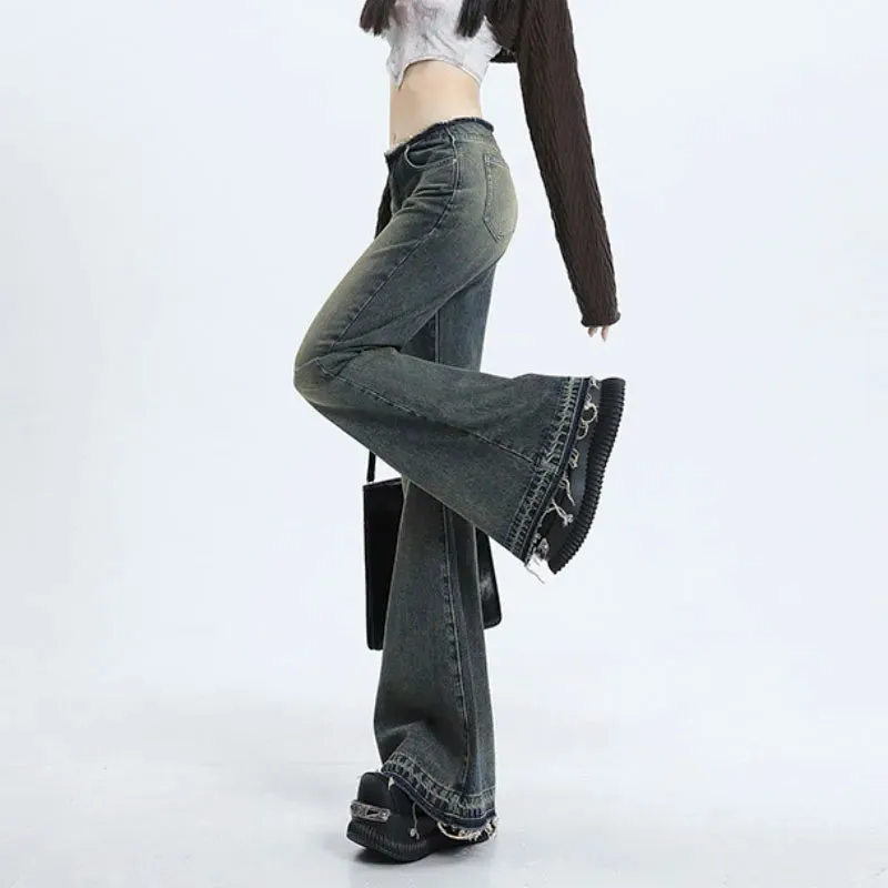 Vintage Street Y2K Horseshoe Flare Denim Jeans