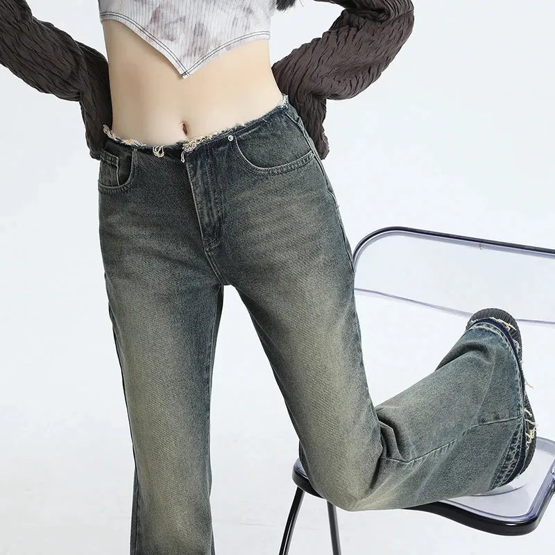 Vintage Street Y2K Horseshoe Flare Denim Jeans
