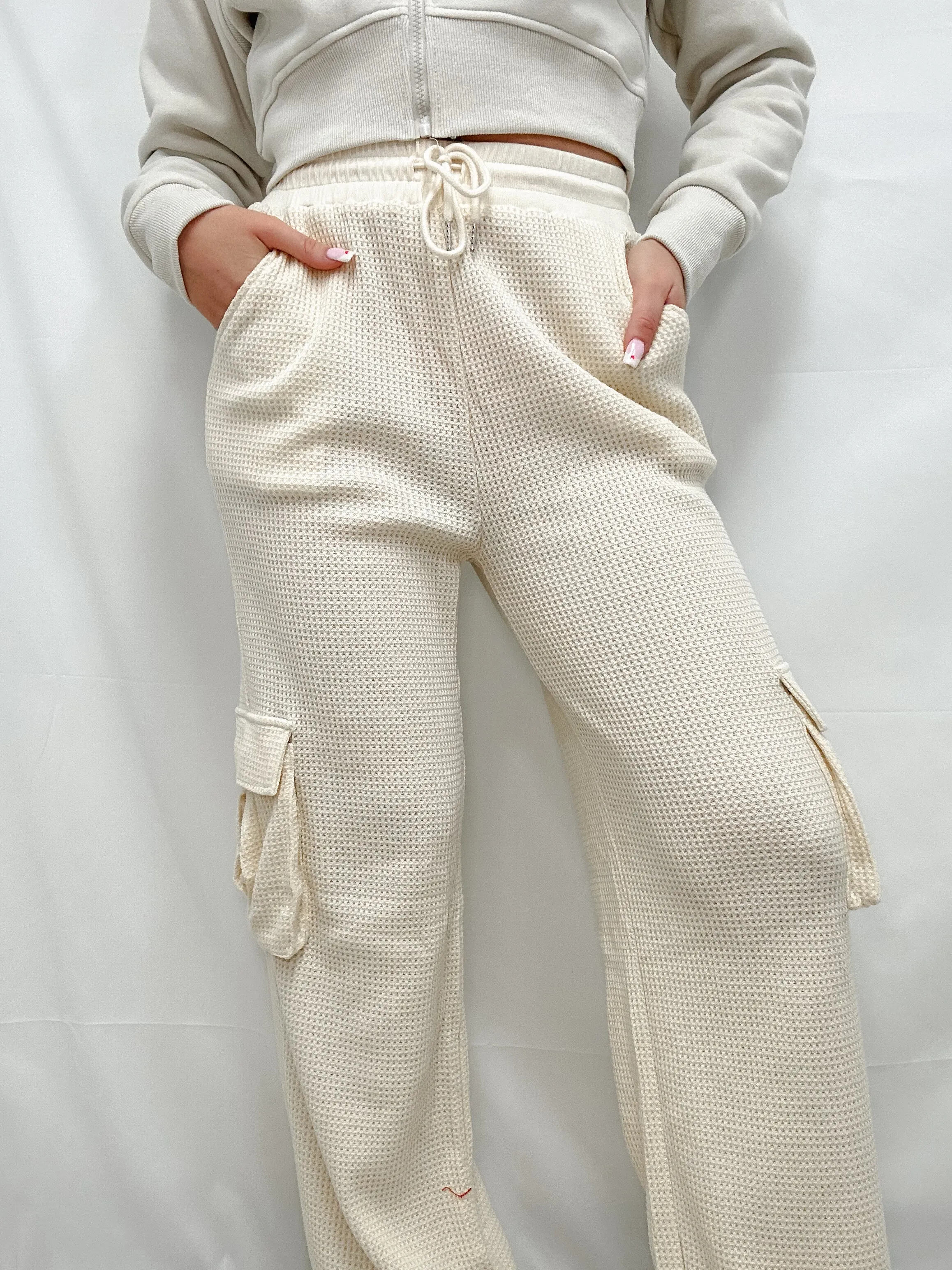 Waffle Knit Cargo Pants