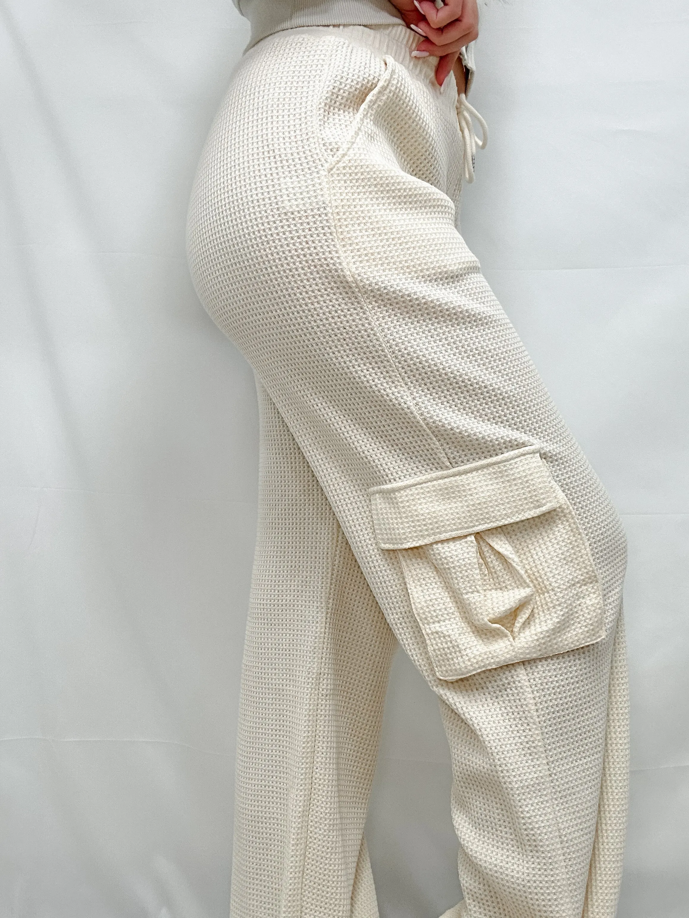 Waffle Knit Cargo Pants