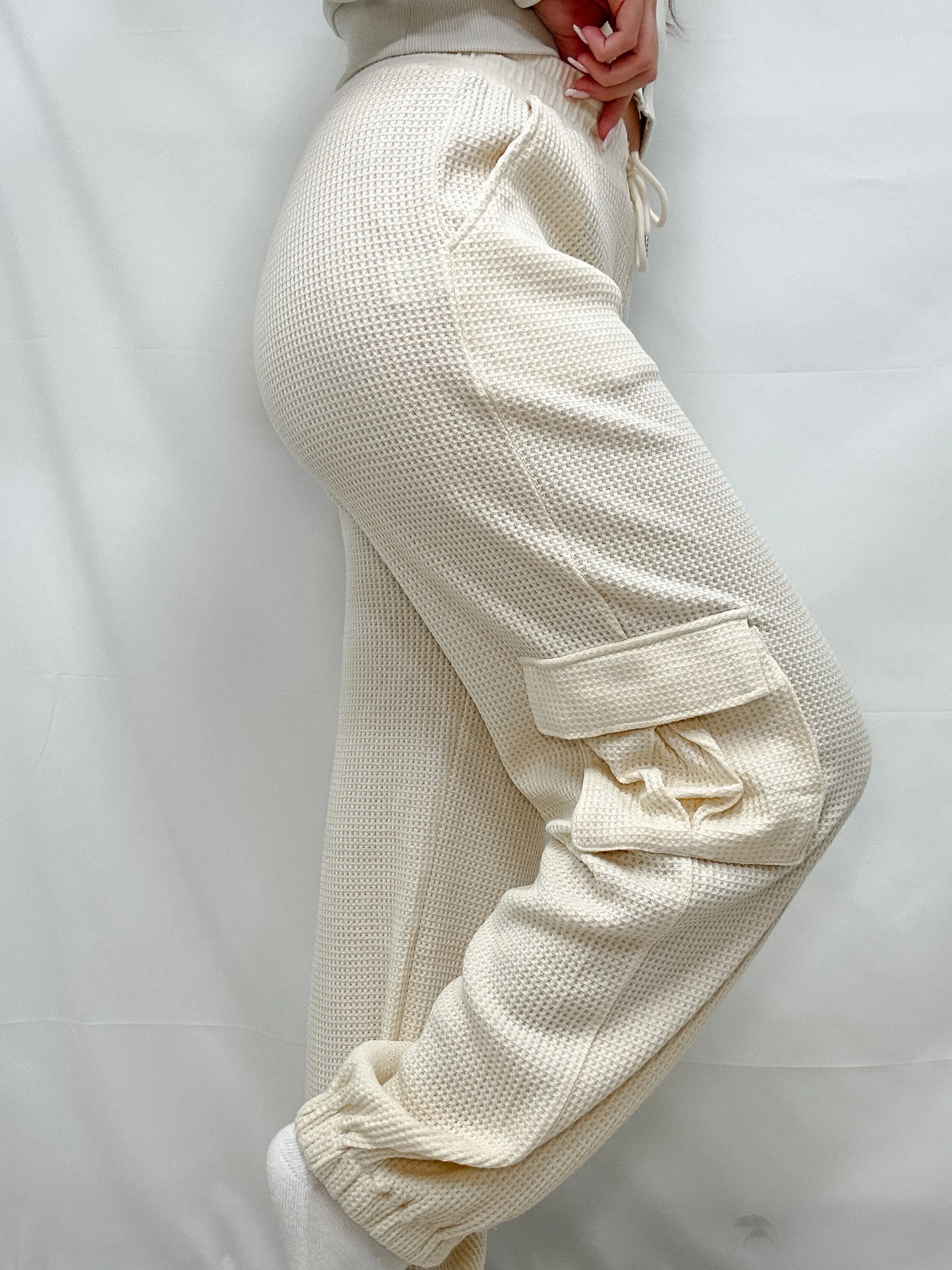 Waffle Knit Cargo Pants