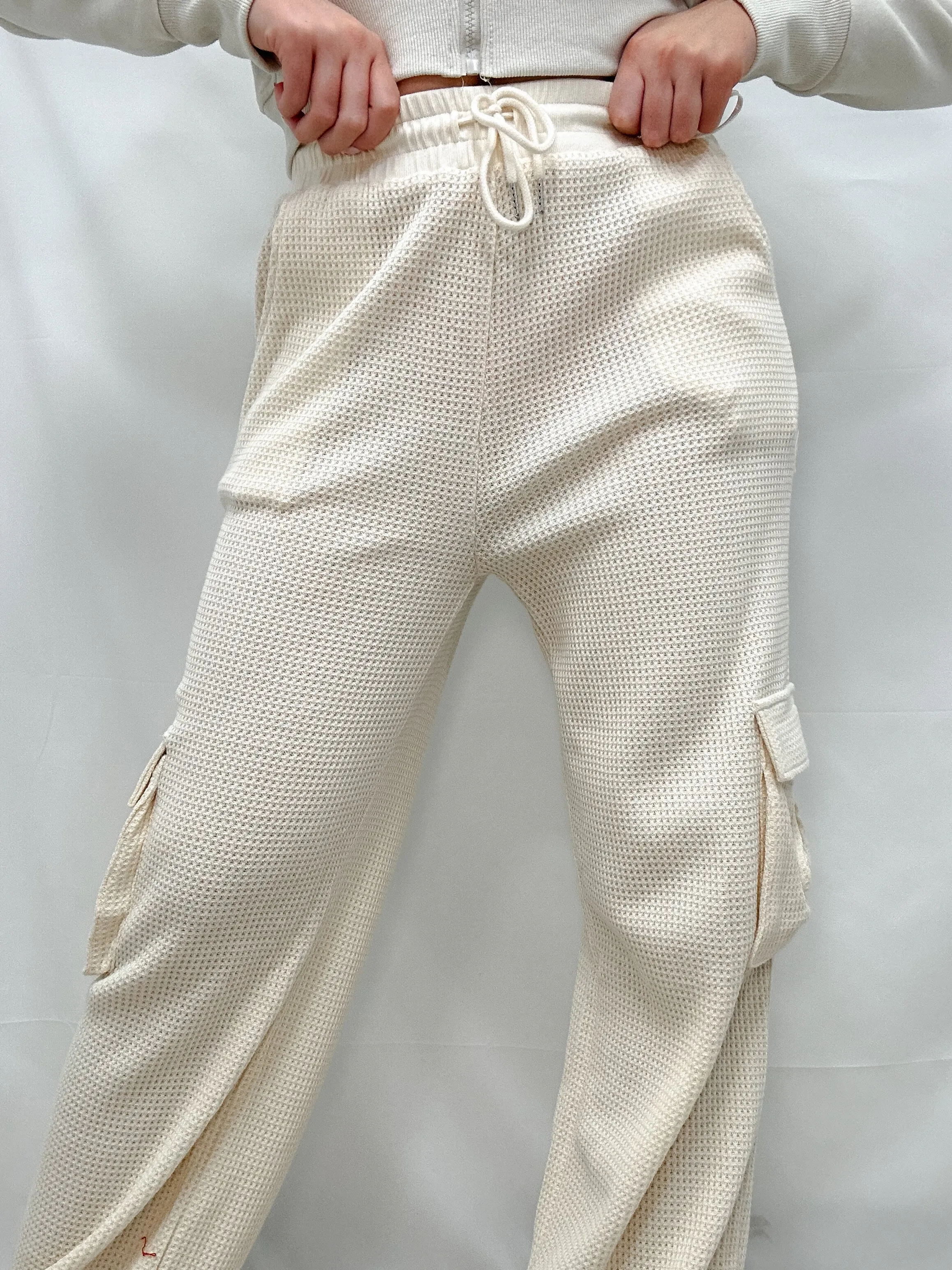 Waffle Knit Cargo Pants