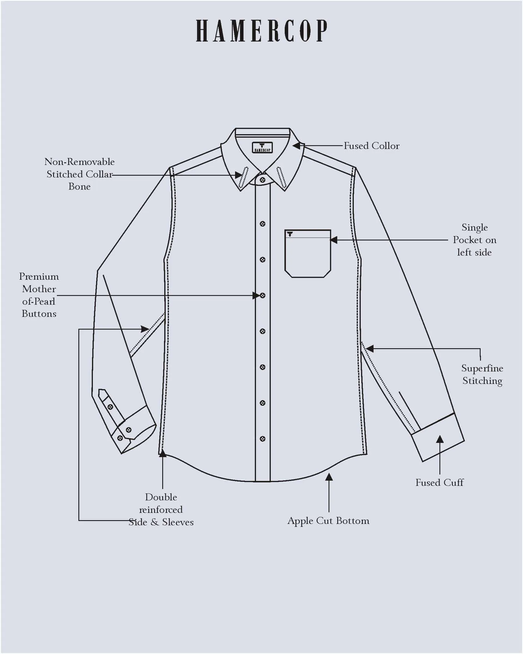 Wigton Blue With White Twill Check Cotton Shirt