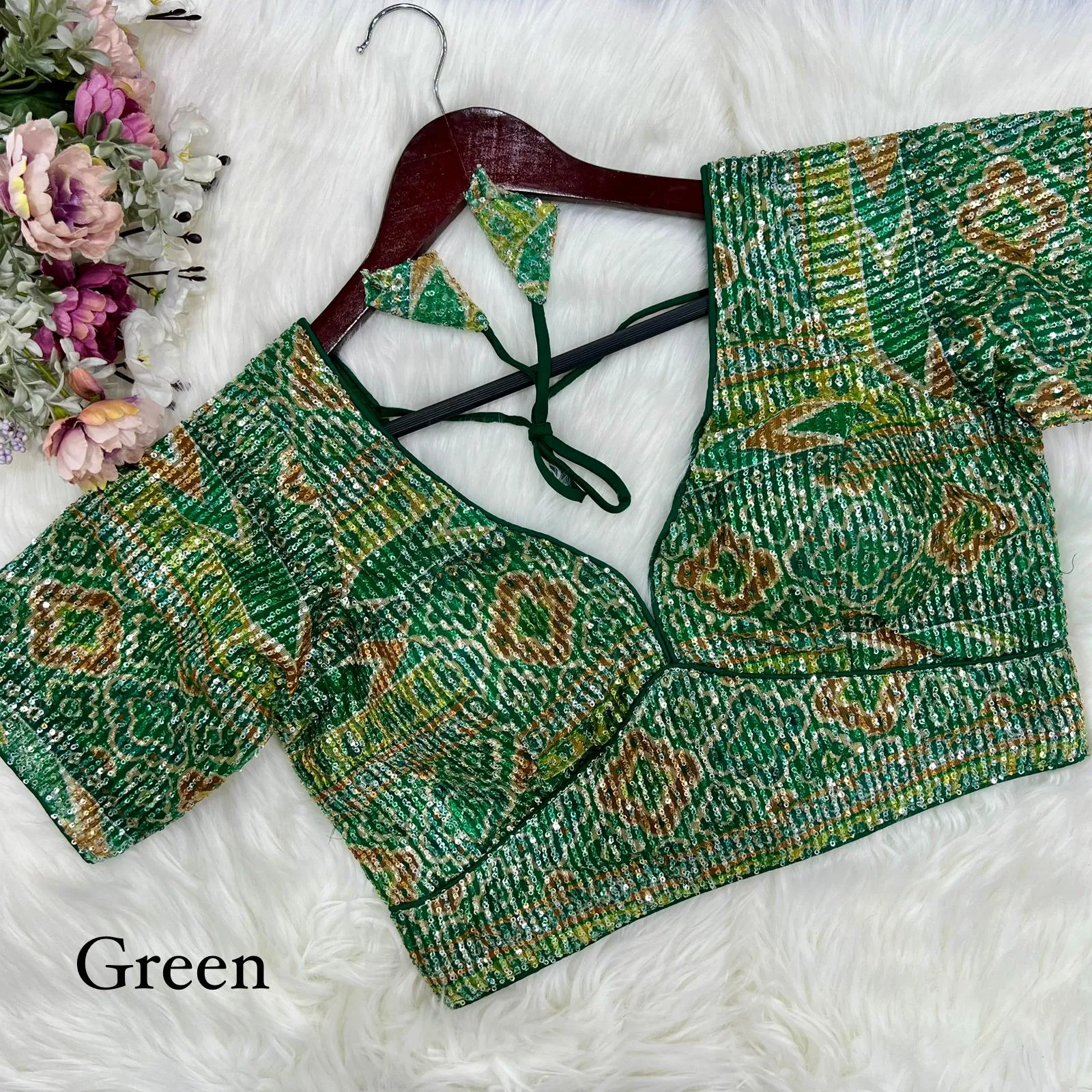 Women's Designer Printed Zara Sequence Work Blouse
