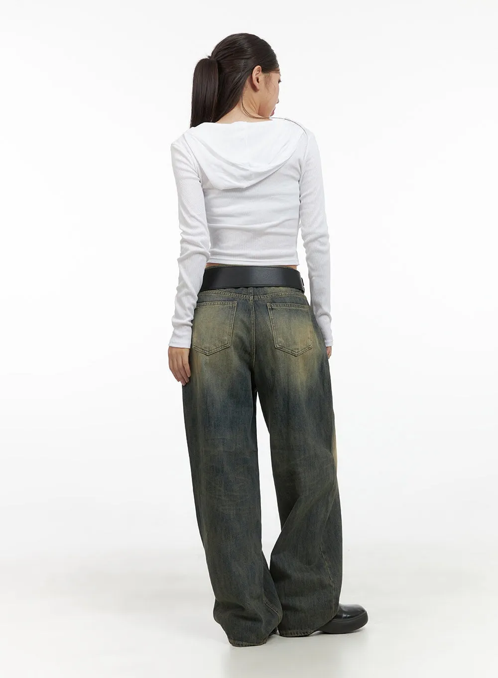 Wynn Vintage Wash Wide-Leg Jeans CS405