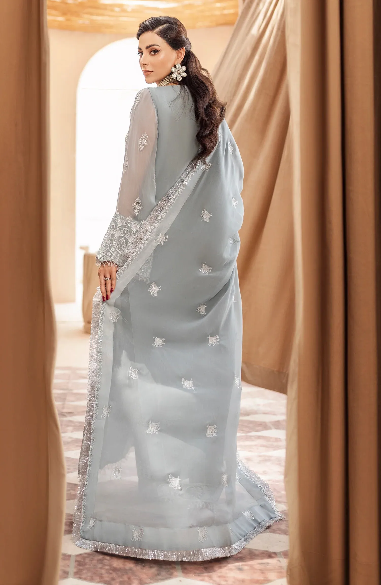 Zainab by Mashq Unstitched 3 Piece Luxury Chiffon Collection'2023-QFD-0061