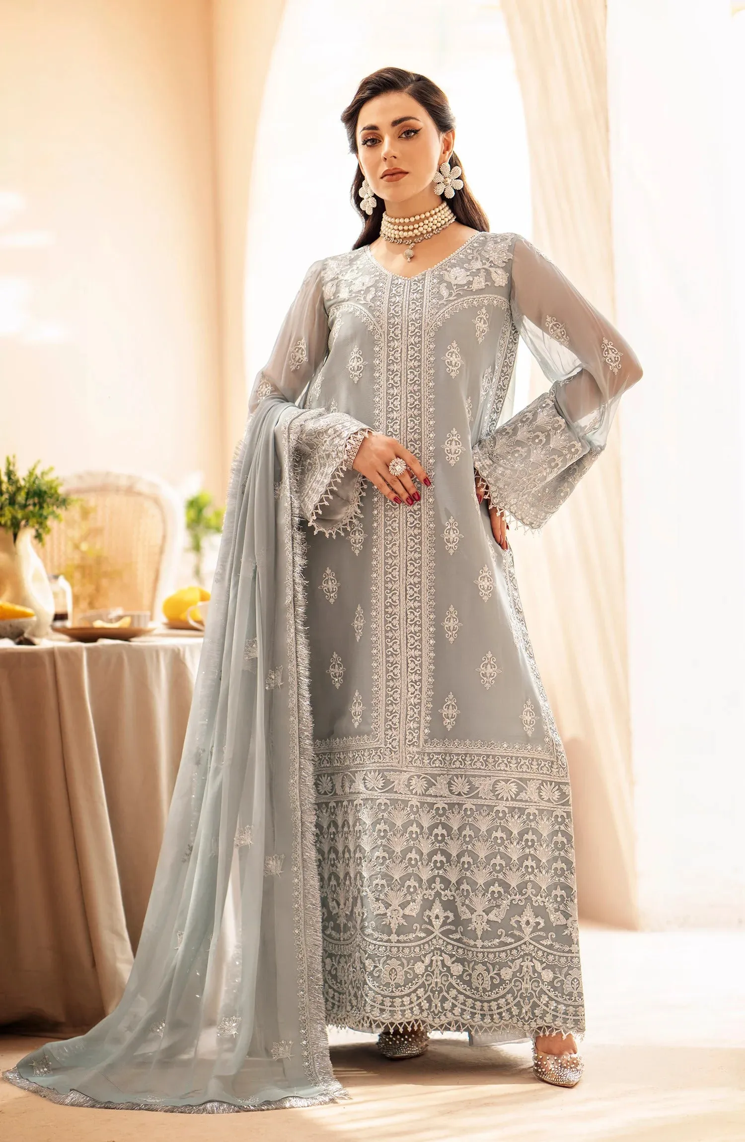 Zainab by Mashq Unstitched 3 Piece Luxury Chiffon Collection'2023-QFD-0061